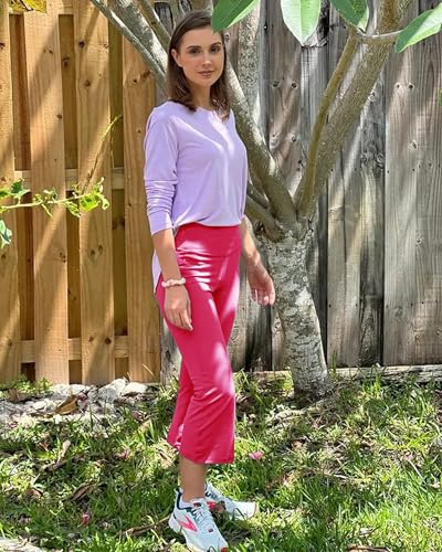 Image of Promover 14 inch /21 inch /23 inch /25 inch Inseam Capri Pants for Women Wide Leg Yoga Cropped Pants with Pockets Loose Casual Summer Pant