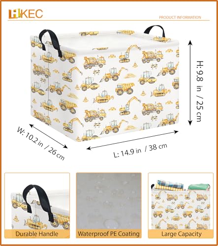 Image of Rectangle Storage Basket,Collapsible Storage Bin,Books Box(Engineering Vehicle)