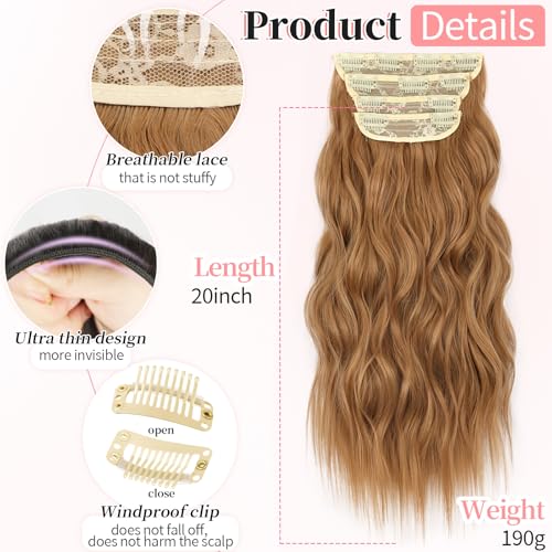 Image of KooKaStyle Wavy Thick Clip in Hair Extensions 20 inch Auburn Brown