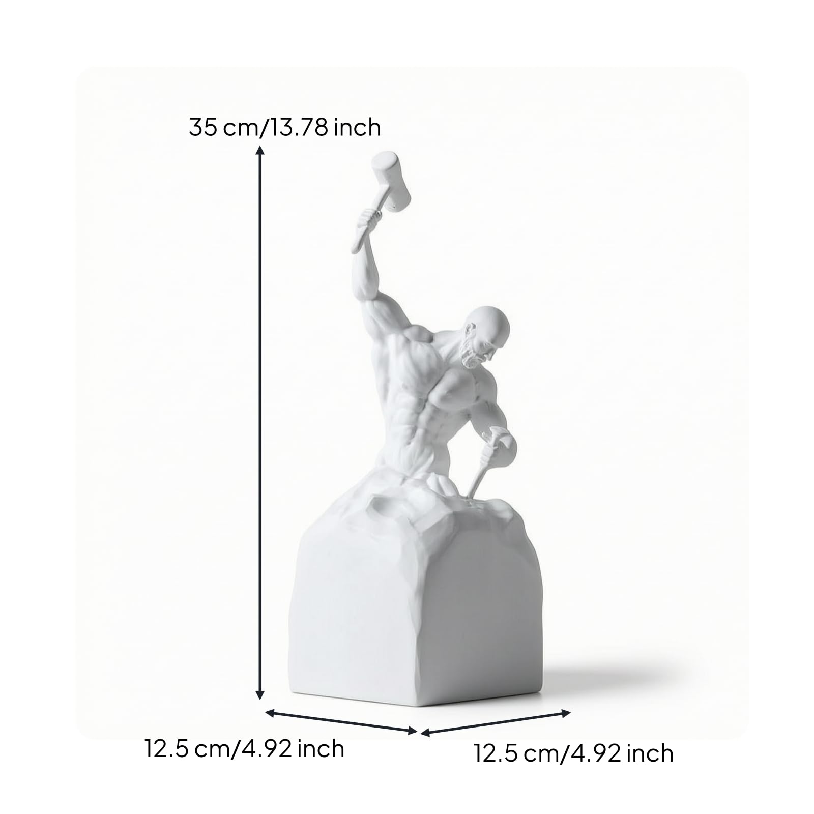 Qianly Escultura Figura Humana Figura corativa Versátil Escultura Humana para Estantería, Oficina, Blanco, 12.5 12.5 35cm