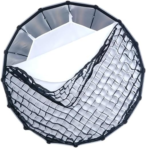 REFLEX CAMERA 45cm Deep Parabolic Softbox Diffuser Kit – Bowens Mount, Portable Studio Lighting Modifier with Grid & Dual Diffusers for Photography & Video, Easy Quick-Release Setup