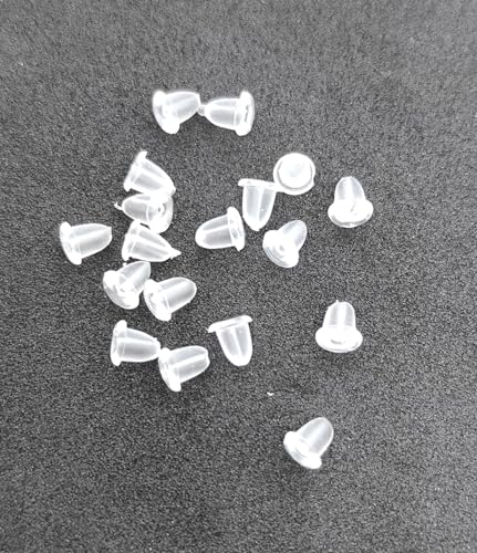 Image of Small Earring Back Stopper (500 Pcs) - Secure Earring Backs for Studs, Earrings Back Stopper, Silicone Earring Back Stopper, Earring Safety Backs & Ear Lobe Support