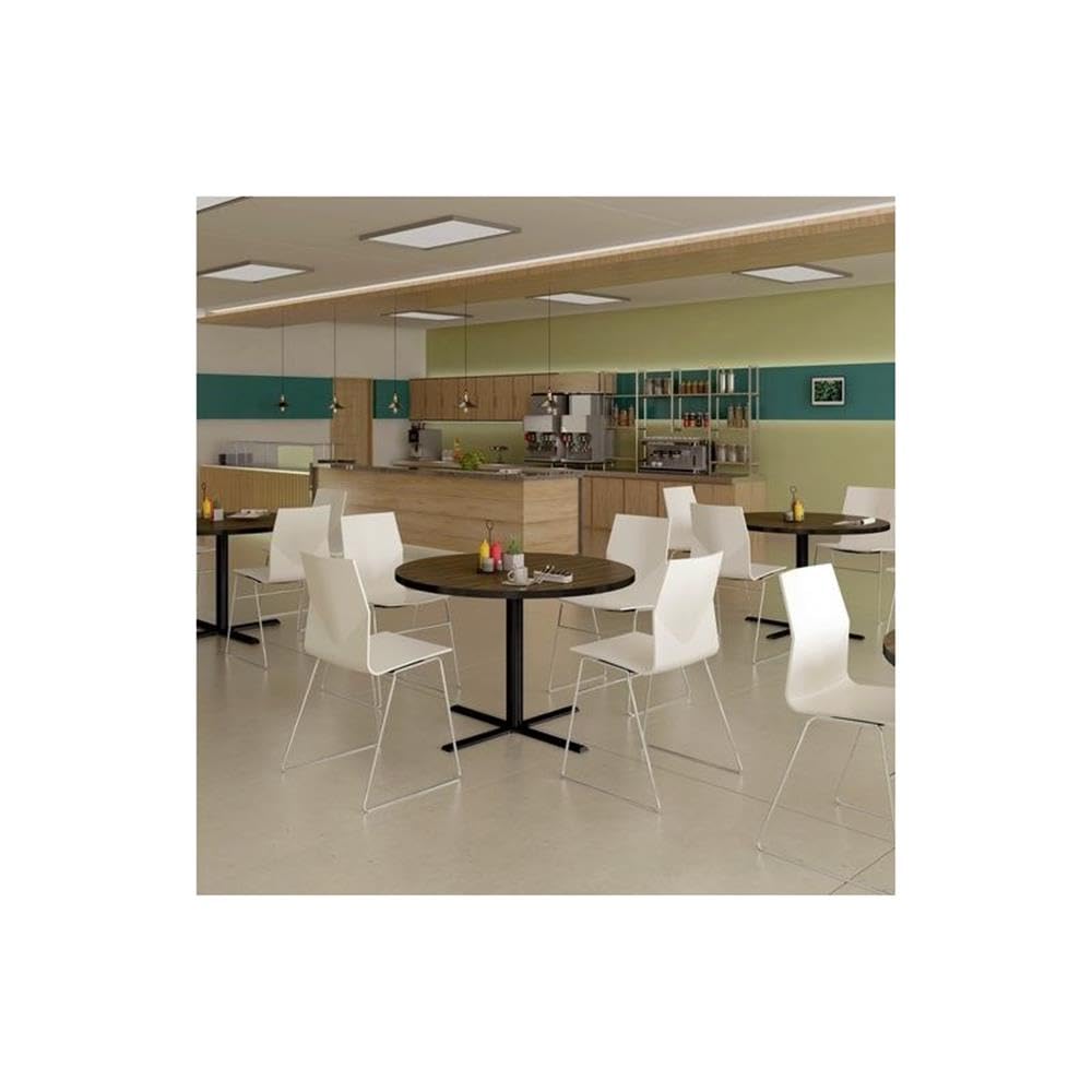 Pemberly Row Commercial Wood top Cafe and Breakroom Table - Gray Granite