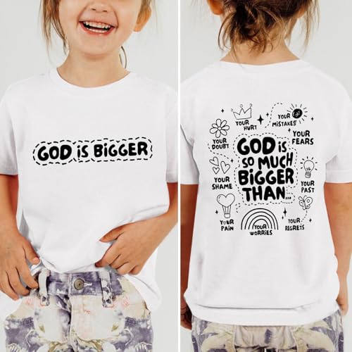 Image of Sulayesh Girls Cute Christian Shirts Jesus God Faith Bible Verse Tshirt for Kids Religious Inspirational Graphic Tees Tops