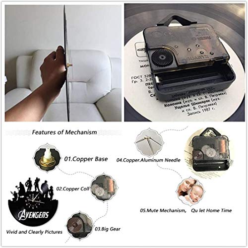 HKOEBST Beatles Theme Record Grande Horloge Murale, Horloge Murale en Vinyle, Horloge Murale De La Famille Art Deco À La… - Les Beatles, Paul McCartney, John Lennon, RIngo Starr, George Harrison HKOEBST Beatles Theme Record Grande Horloge Murale, Horloge Murale en Vinyle, Horloge Murale De La Famille Art Deco À La… – Image 4