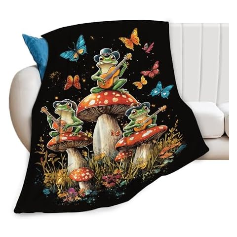 Frog Music Fleece Blanket for Kids Cover