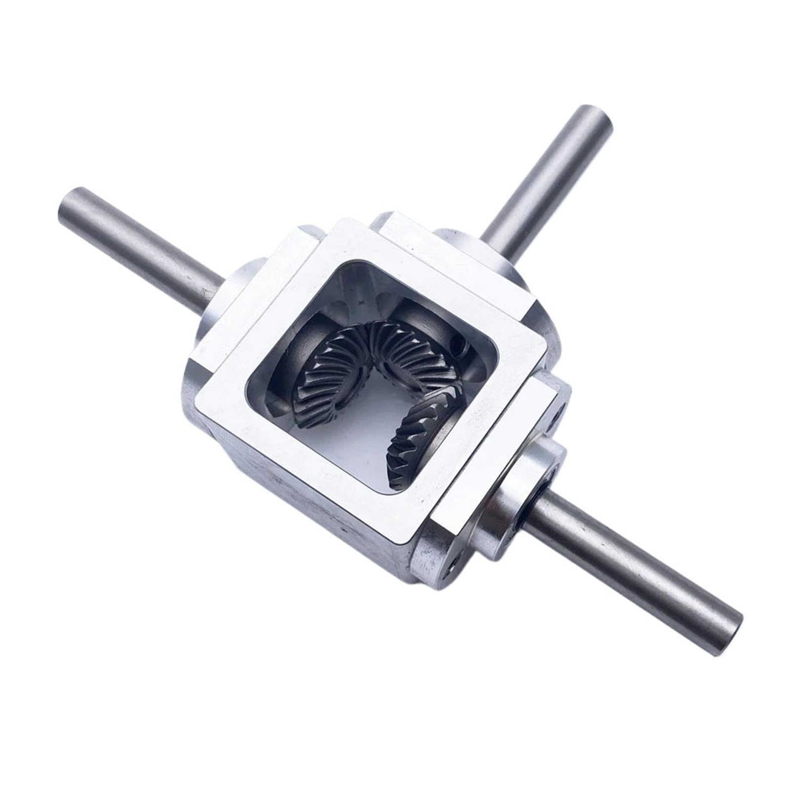 Gearbox 1 to 1 1M 20T Spiral Bevel Gear Right Angle Transmission Steering Reduction 10mm Reverse Dual Output Shaft Commutator Steering Direction