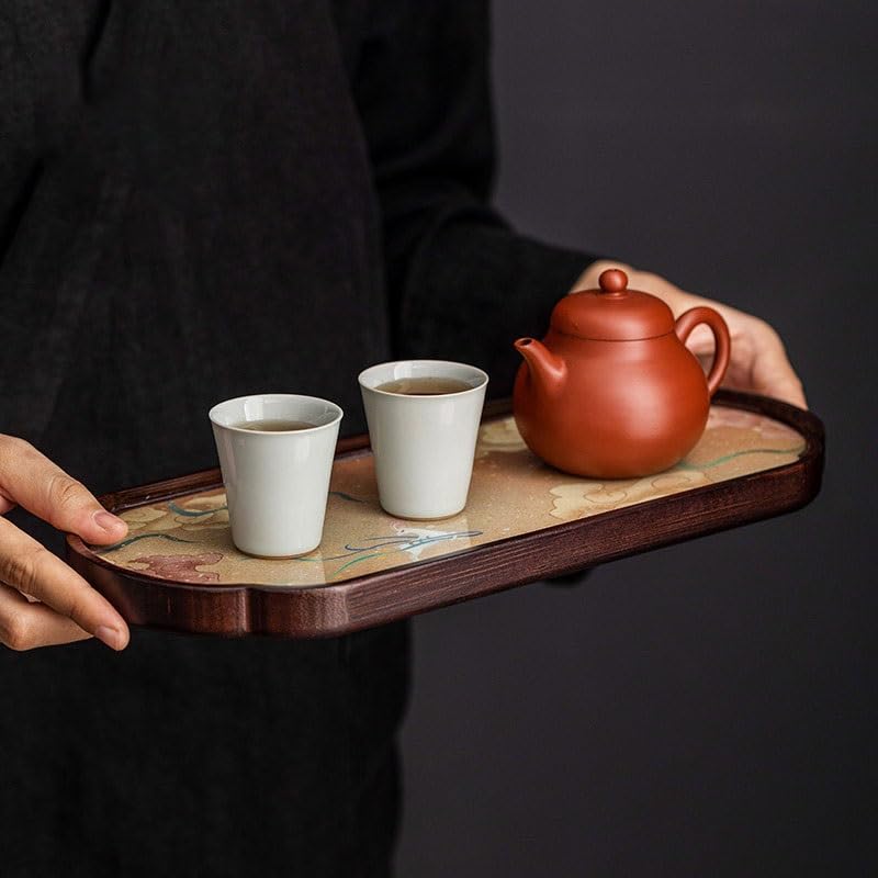 Bandejas Servir Comida Bandeja de té seco Estilo Chino, una Maceta for el hogar, Dos Tazas, Tetera pequeña Xiangyun, Bandeja for Servir Mesa Cama