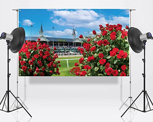 Nepnuser Kentucky Photo Booth Backdrop Derby Day Churchill Downs Horse Racing Party Decoration Run for The Roses Indoor Outdoor Wall Decor (5.9×3.6ft) by Nepnuser - Used condition - Image 2