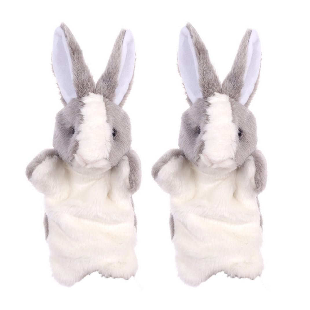 Marionnettes à Main Lapin Animaux Marionnettes à Main Jouets Enfants Semblant Jouets Doux en Peluche Lapin Jouet pour Un Jeu de rôle imaginatif Conte d'enseignement
