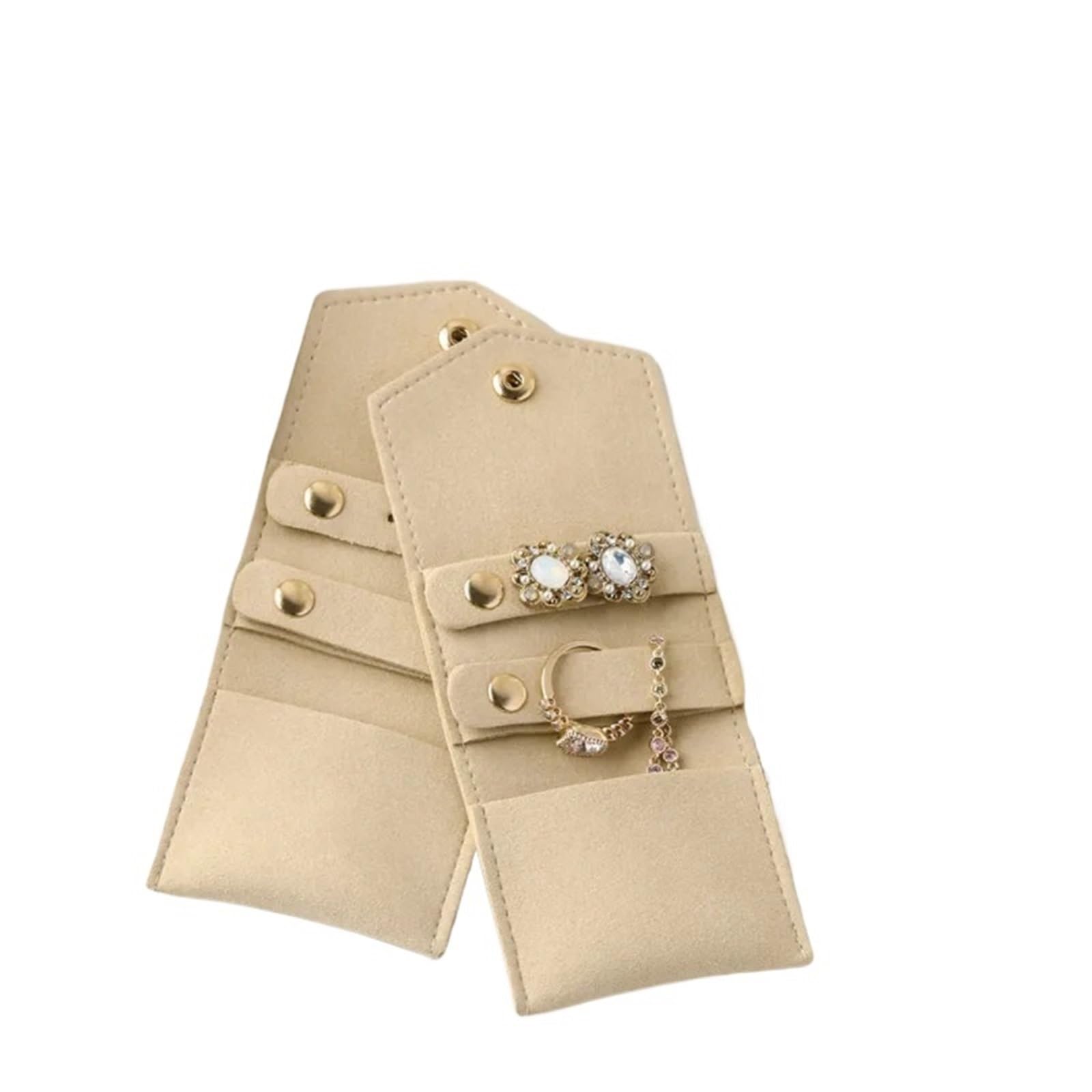 HUWOYG Microfiber Leather Jewelry Storage Bags Stud Earring Ring Charm Necklace Organizer For Rings Necklace(Color1)