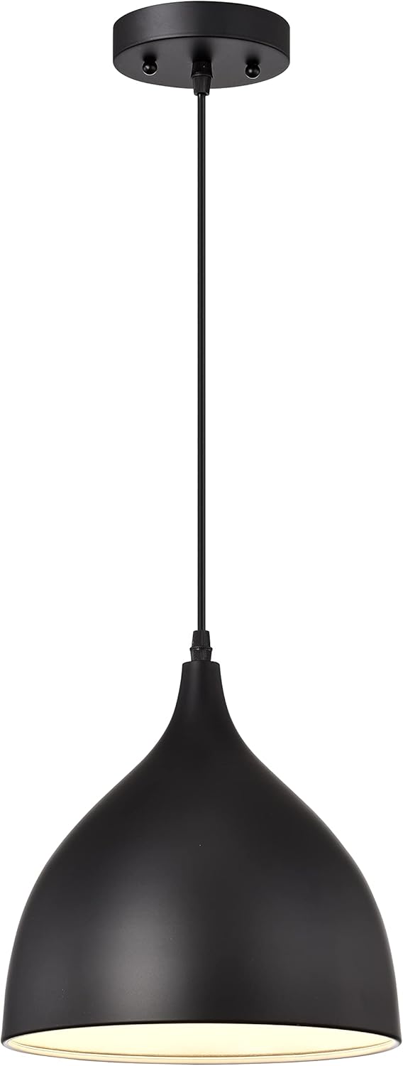 Chloe Lighting Lighting Walter Industrial 1 Light Textured Black Mini Pendant Ceiling Fixture 10'' Wide (CH58070BK10-DP1)