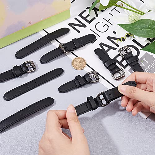 FINGERINSPIRE 6 works Leather Sew-On Toggles Closures Black PU Leather Snap Toggle Duffle Jacket Buckle Metal Leather Clasp Fastener Replacement Snap Toggle for Shoes Coat Jacket Bags DIY Craft - Image 3