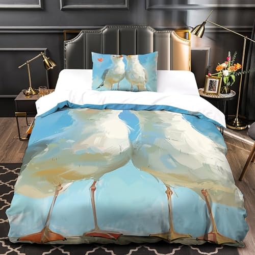 Ensemble de literie la mouette respirant housse de couette microfibre super douce 135x200 cm
