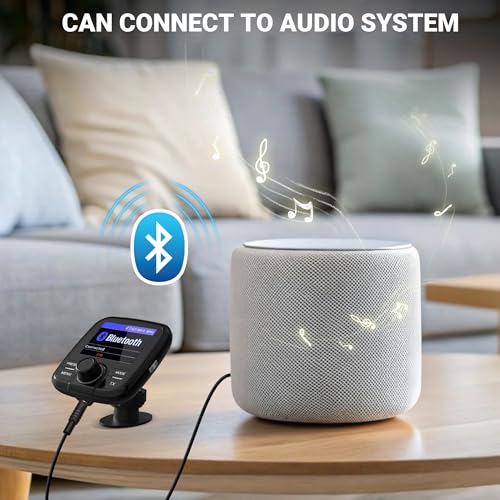 Tin-Nik DAB-389N DAB Adapter für Autoradio, FM-Transmitter für DAB+ Sender und Bluetooth-Verbindung vom Smartphone zum UKW-Radio, Bluetooth- Freisprechen und Musik