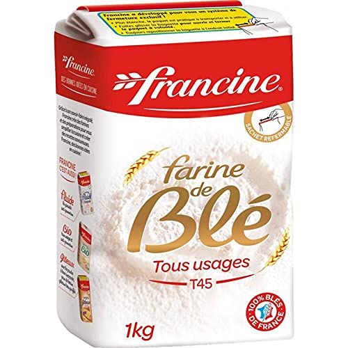 Francine Harina de Trigo Todos Usos T45 1 Kg (lote de 8 unidades)