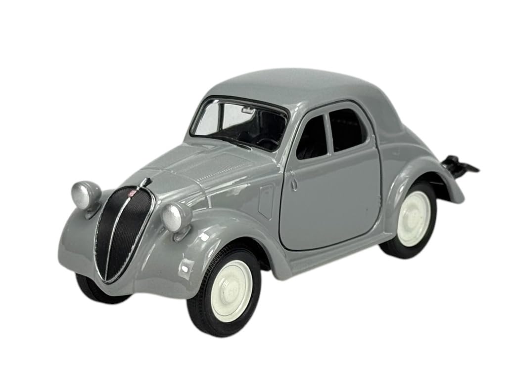 Welly 43612 Modèle de voiture compatible avec Fiat 500C Cabrio Bleu clair à partir de 2009 env. 1/34-1/39 Métal