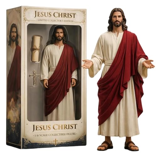 Jesus Christ Limited Collectors Edition 1/6 Scale Figure - Jesus Loves You Figures with Fabric Robes & Sandals Sacred Heart Jesus Statue for Christian Decor Faith-Based Spiritual Gift (1PCS)