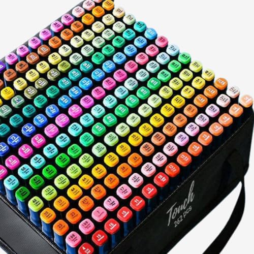 Conjunto de Canetas Marcador Permanente Canetinhas Colorir Touch com Ponta Dupla para Colorir Desenh