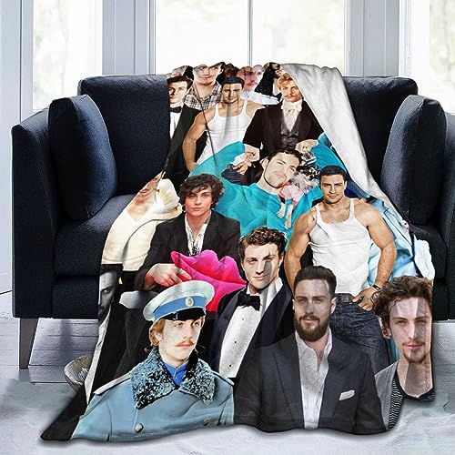 Ldsgdfst Blanket Aaron Taylor-Johnson Soft and Comfortable Wool Fleece Throw Blankets for Sofa Office car Camping Yoga Travel Home Decoration Cozy Plush Beach Blanket Gift