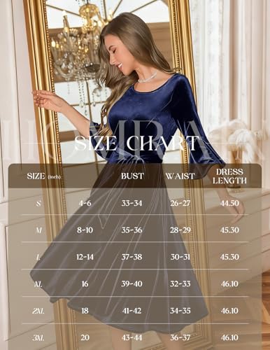Image of HomRain Women's Church Dresses Modest Bell Sleeve Wedding Guest Cocktail Tea Party Vintage Evening Dress
