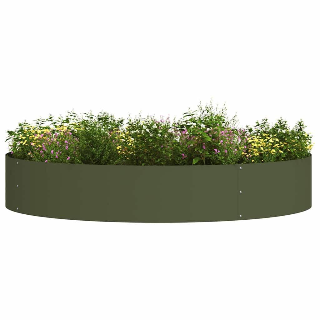 vidaXL Planter Ring Olive Green 120 x 120 x 20 cm Cold-rolled Steel — image 1