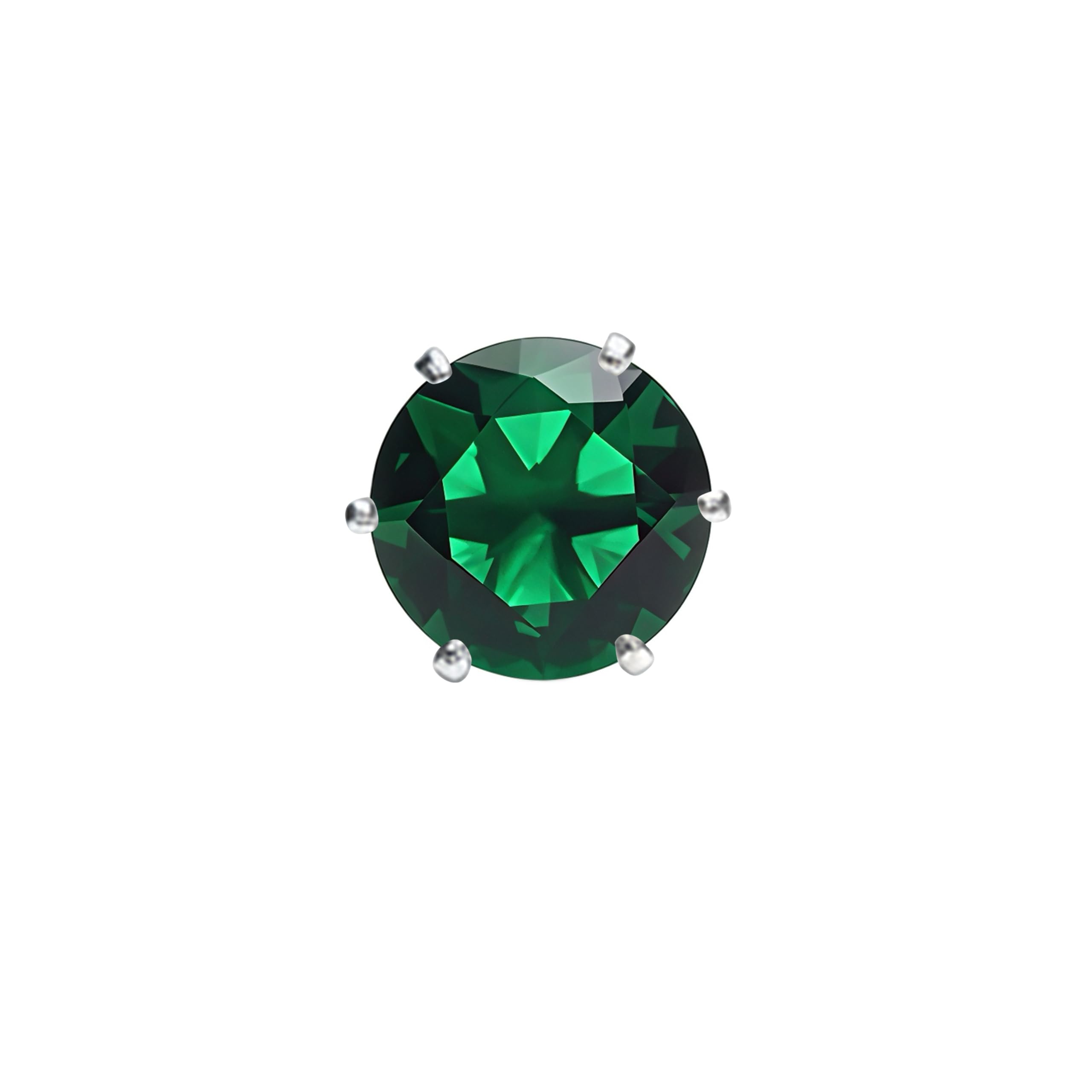 925 Sterling Silver Nose Pin for Women | Hypoallergenic | Daily Wear | Katori Rava Round Shaped Nose Pin for Women| Screw Back Type Earing | Nose Pin for Special Occasion | 5mm (Green)-image-21