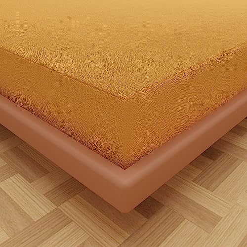 Image of Glassiano Cotton Feel Terry Ultra Soft Waterproof Mattress Protector | Breathable - Hypoallergenic Mattresses Cover with Elastic Strap for King Bed (72x80 inch|6x6.6 feet, Golden - Pack of 1)