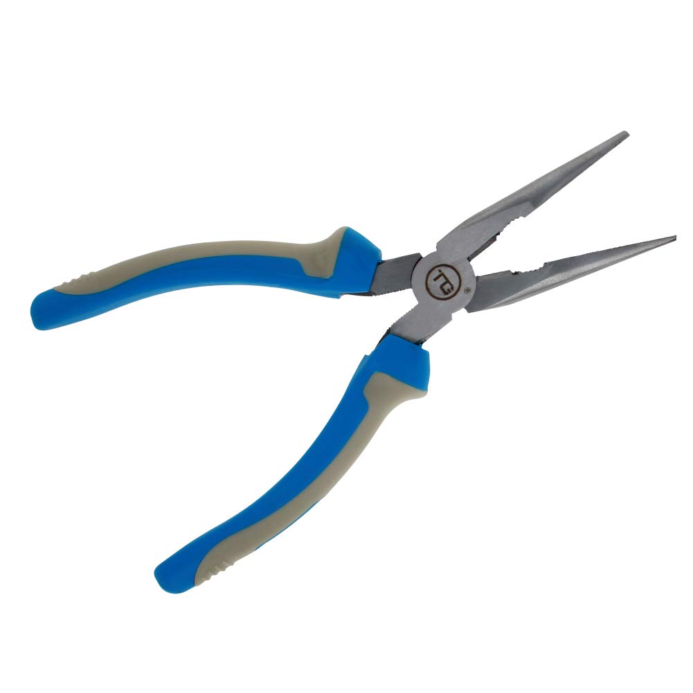 Utoolmart Needle Nose Pliers 8 Inch Long-Nose Side Cutting Tool with Comfort Grip (Silver Tip)