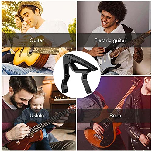 Lekato LGC-1 Capodastre avec 6 médiators pour guitare acoustique et électrique, ukulélé, mandoline et banjo Noir (Black) - Les Beatles, Paul McCartney, John Lennon, RIngo Starr, George Harrison Lekato LGC-1 Capodastre avec 6 médiators pour guitare acoustique et électrique, ukulélé, mandoline et banjo Noir (Black) – Image 6