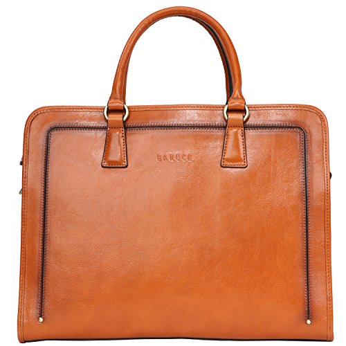 Banuce Full Grains Italian Leather Briefcase for Women 14 Inch Laptop Work Bags Ladies Handbags Shoulder Satchel Purse