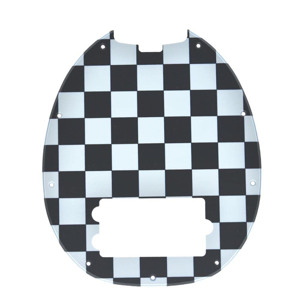 KAISH Black/White Grid Bass Pickguard Fit for Musicman classic 4 string StingRay bass models