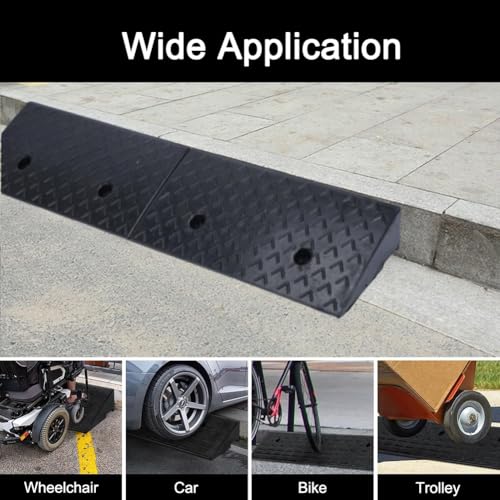 Rampa para bordillo SOYDAN, rampa portátil resistente para entrada de garaje, muelle de carga y acera, capacidad de carga de 6600 lb (2 toneladas), para automóvil, scooter y motocicleta miniatura 6
