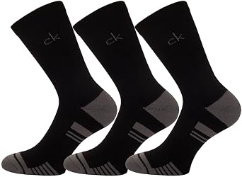 Calvin Klein Mens Tech 3 Pairs Crew Socks - Black Grey - UK 8-12