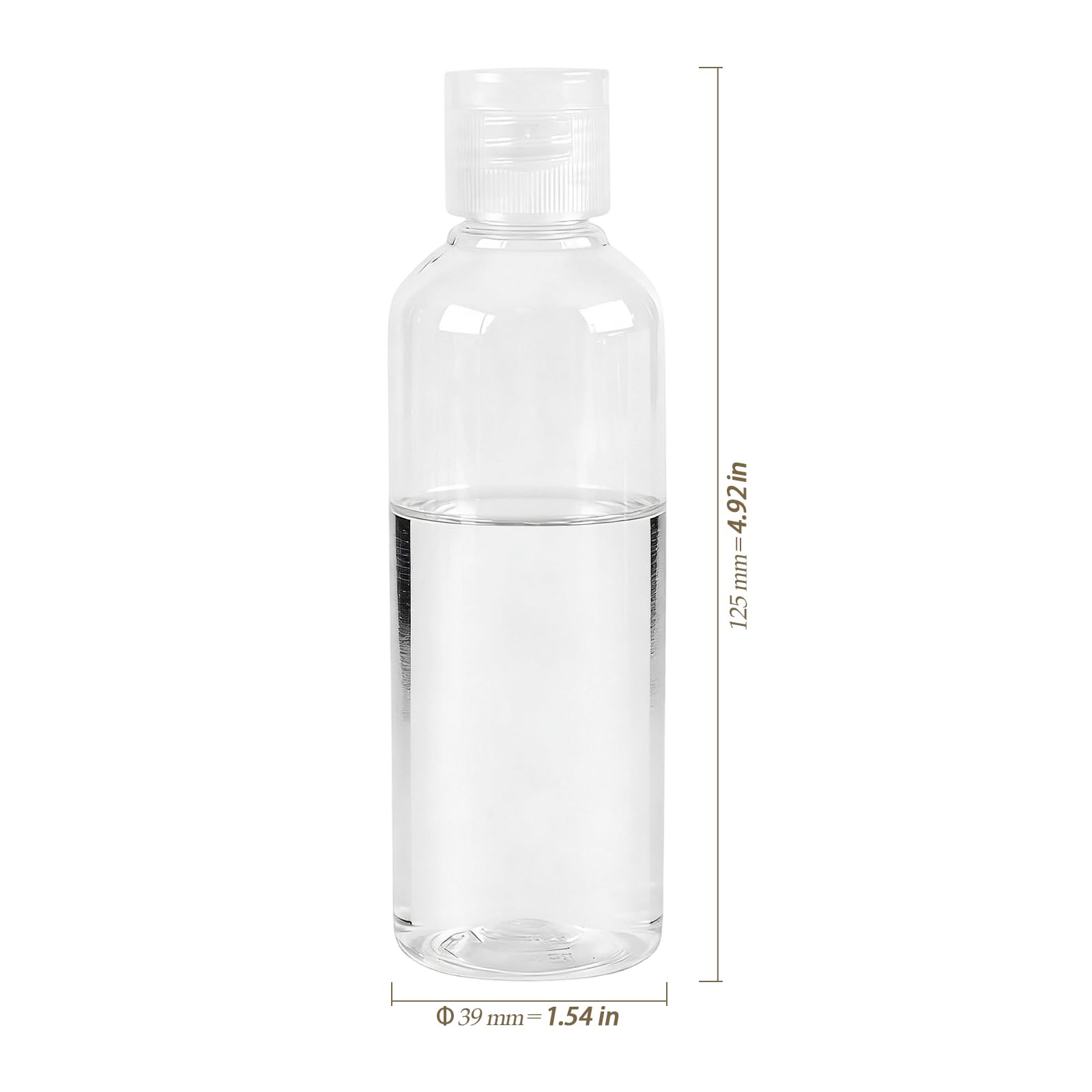 30 sztuk butelek o pojemności 100 ml, przezroczyste butelki podróżne do napełniania z pokrywą na zawiasach, 100 ml, z tworzywa sztucznego, do bagażu podręcznego, podróży samolotem