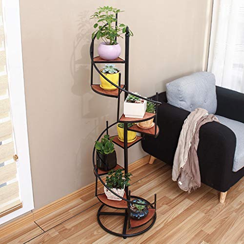 Plant Stand Metalen Ijzer Bloemrek Nordic Stijl Spiraal Trap Plant Stand Decor Opslag Plank Kan Accommoderen 8 Potten (L40xW19xH123cm) Multilayer - Afbeelding 4