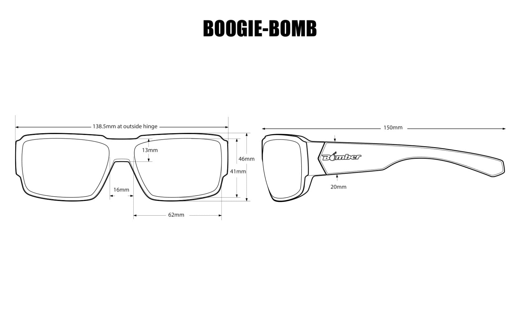 Bomber Gafas de sol BG103BM para hombre, Z87 Compliance Safety SunGers, marco negro mate con forro de espuma antideslizante
