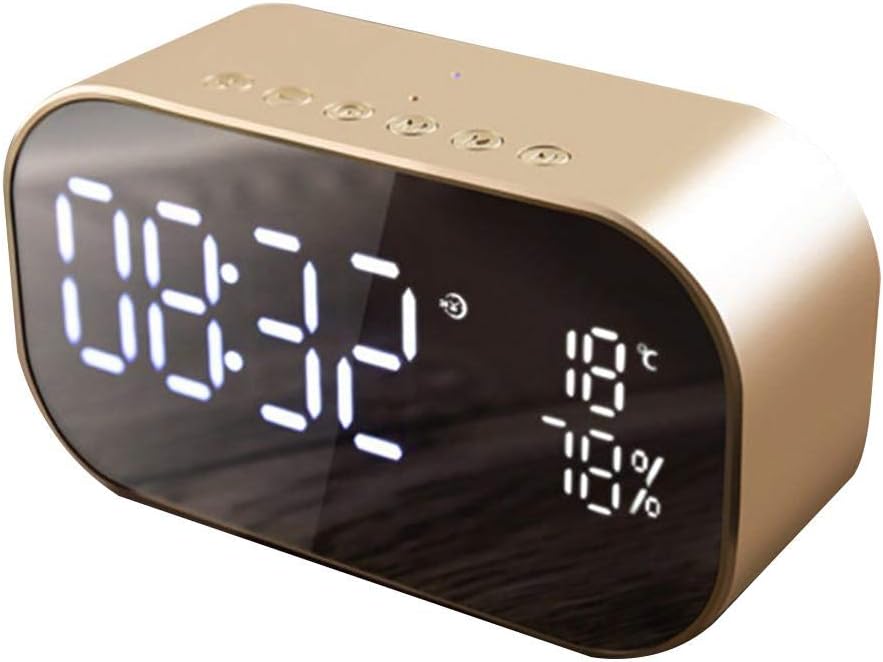 su-luoyu Digital Alarm Clock bluetooth speaker New Wireless Smart FV-S2 Clock Bluetooth Speaker With Mirror TF Card Speaker led alarm clock for Kid Home Office Daily Life