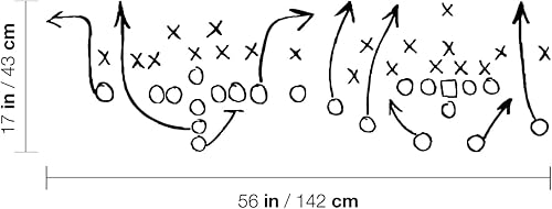 Miniatura 3 de Calcomanía de vinilo para pared juego ofensivo de fútbol 17 x 56 pulgadas diseño de fútbol americano positivo y motivacional para sala de estar