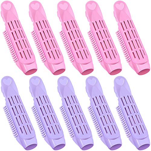 10 Pieces Volumizing Hair Root Clip Roller Wave Fluffy Hair Curler Clip Naturally Fluffy Curly Hair Styling Tool Rollers for Women Girls (Purple, Pink)