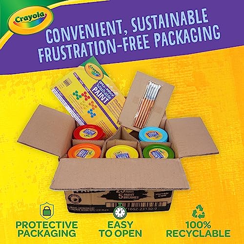 Image of Crayola Spill Proof Paint Set (25ct), Washable Paint for Kids, Kids Craft Supplies, Holiday Gift for Toddlers & Kids, Nontoxic, 3+