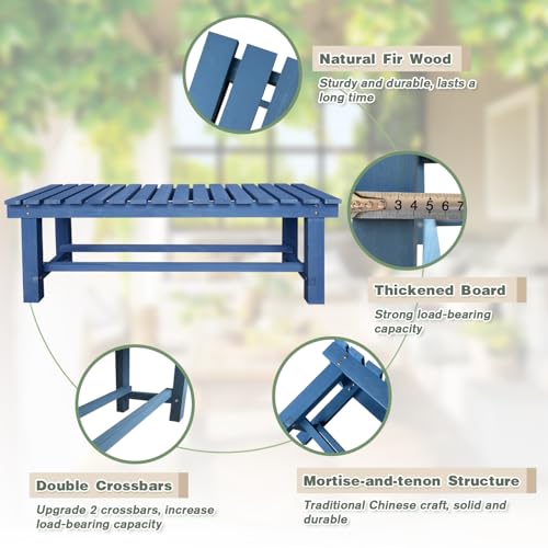image for LSPYYDS Outdoor Garden Wood Bench, 2-Person Weatherproof Wooden Bench 