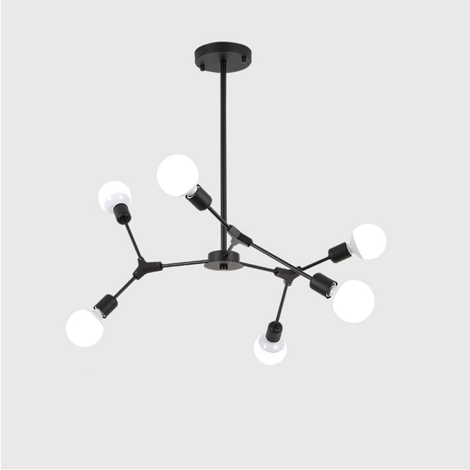 CSXSXAUO Modern Chandeliers Ceiling Lamp Light Fixture,Adjustable Height Pendant Fixture for Aisle Corridor Balcony Bar Stairwells Room-Black 6 Lights Commemoration Day vision