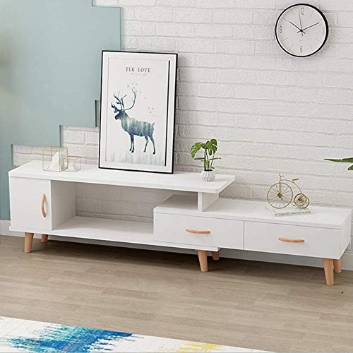Verstellbarer TV-Ständer Media Storage Console mit Holzrahmen Vielseitiges Entertainment Center Media Stand TV-Konsole mit Schubladen und offenem