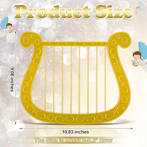 Maasechs HAP-MAASECHS-0104 Plastic Angel Harp Halloween Costume Accessory Gold Plastic Angel Harp thumb #1