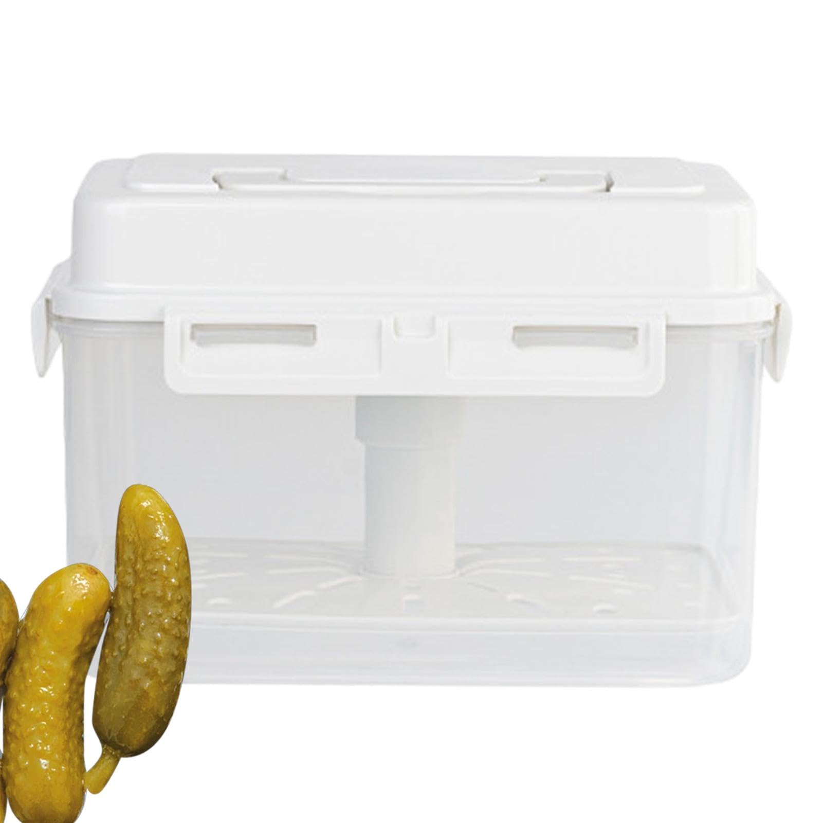 Container – Récipient hermétique pour cornichons de 4/5 l, récipient de rangement hermétique | Récipient de rangement à transparent avec poignée et couvercle, joint pour