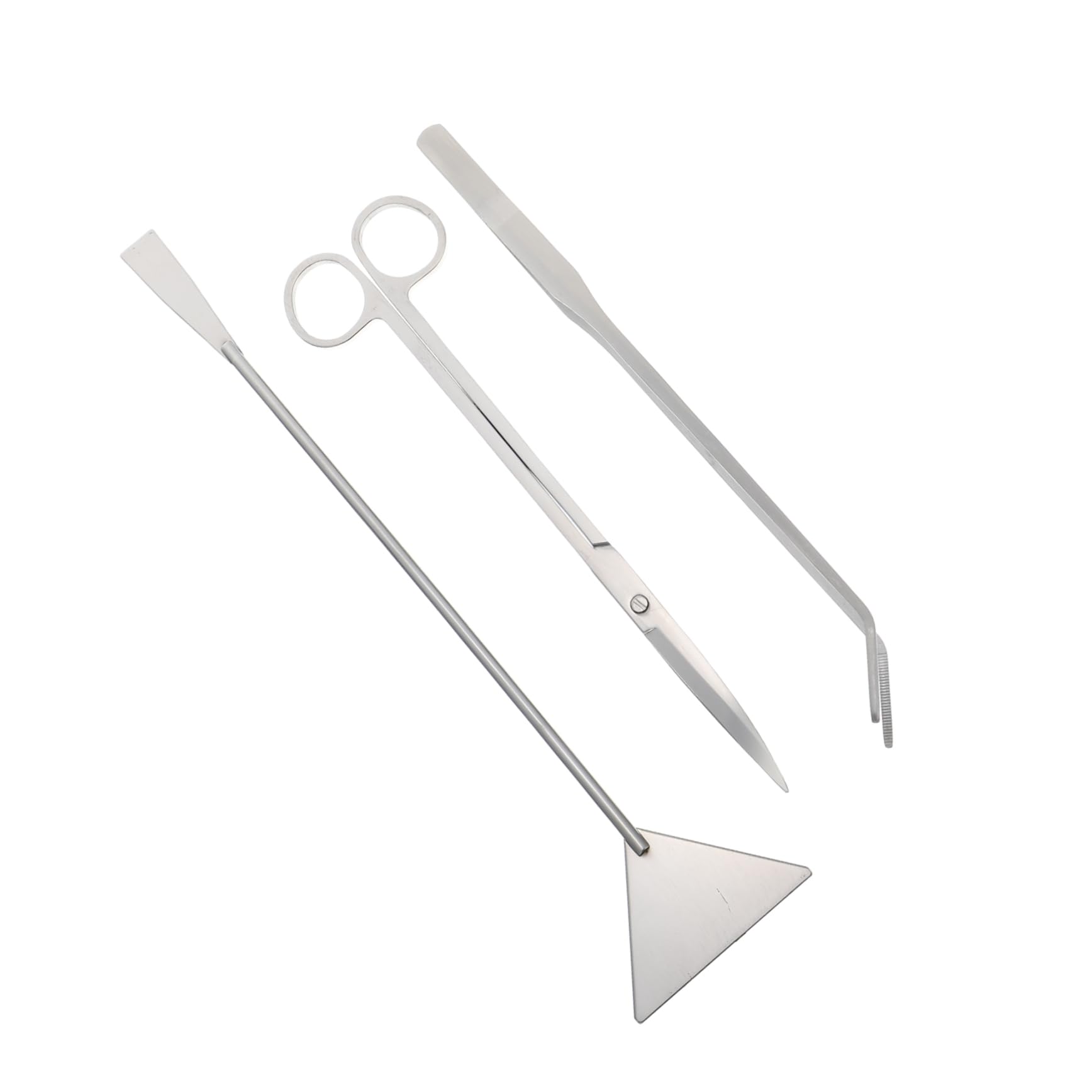 Toddmomy Kit 1 Set of Stainless Tweezer Scissors Shovel and Scraper for Plant Trimming Tank Cleaning and Maintenance