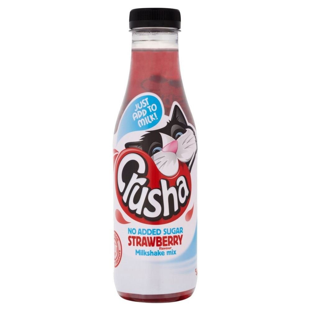 Crusha Mixa Strawberry Flavour Milkshake Mix No Added Sugar (500ml