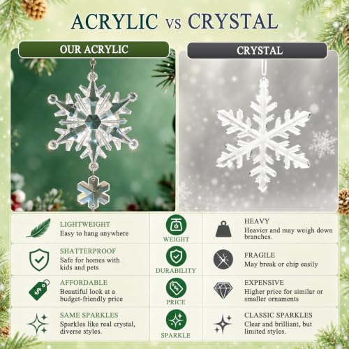 Image of Crystal Ornaments for Christmas Tree Winter Wonderland Decorations