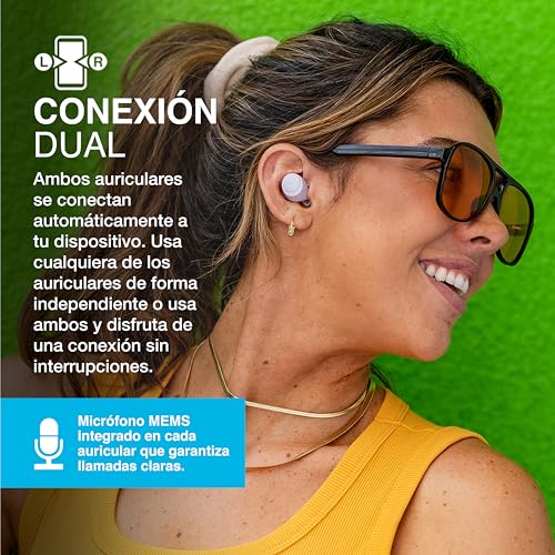 JLab Go Air Pop+ Auriculares Inalámbricos Bluetooth – 35h, Menta | Wireless Earbuds con Caja de Carga, Audífonos Bluetooth con Micrófono, Dual Connect, App 6